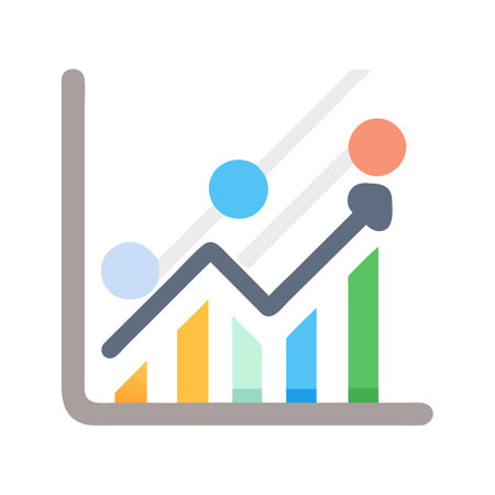 Flat style Graph Analytics Icon vector illustration for User Interface documents websites and mobile applicationsのイラスト素材