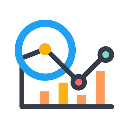 Flat style Graph Analytics Icon vector illustration for User Interface documents websites and mobile applicationsのイラスト素材