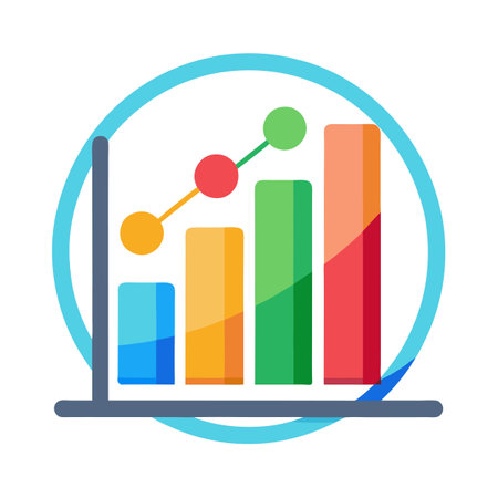 Flat style Graph Analytics Icon vector illustration for User Interface documents websites and mobile applicationsのイラスト素材