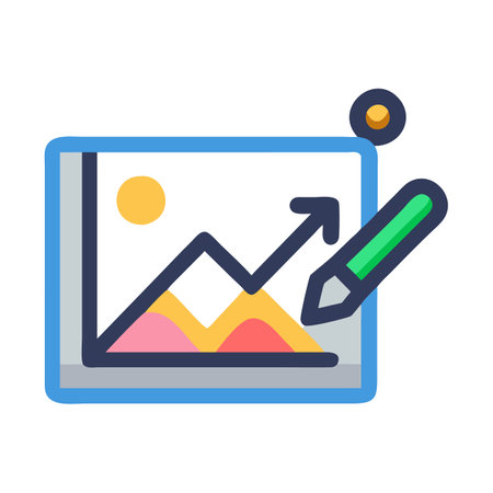 Flat style Graph Analytics Icon vector illustration for User Interface documents websites and mobile applicationsのイラスト素材