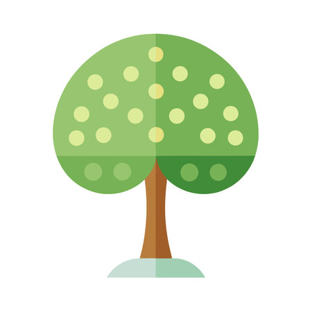 Unique Design Tree with Dotted Circular Canopy Creating Artのイラスト素材