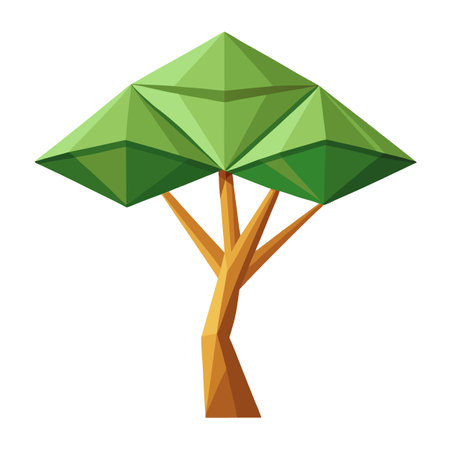 Folded Paper Canopy for Flat Tree Design Styleのイラスト素材