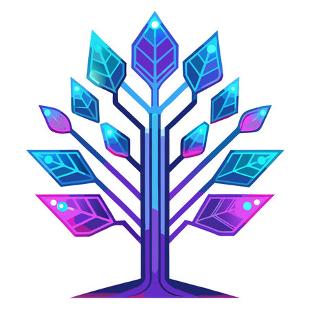 Colorful abstract tree isolated on a white background. Vector illustration.のイラスト素材