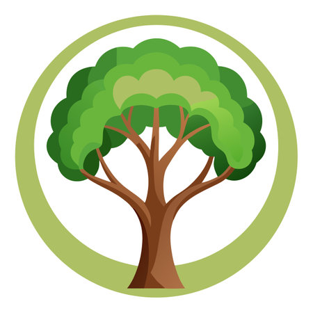 Isolated green tree icon on a white background, vector illustration.のイラスト素材