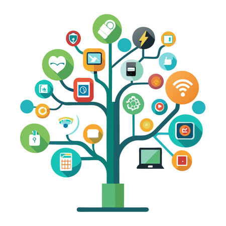 AI Tree: Smartwatch Tech Leaves Designのイラスト素材