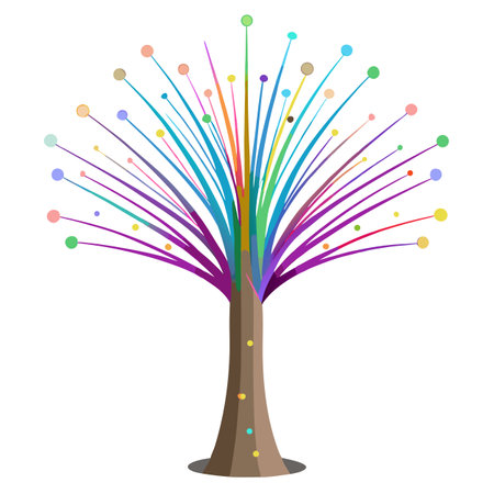 Designed Vector Tree: Glowing Fiber Opticのイラスト素材