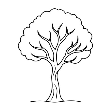 Line Art Tree Vector: Minimalist Trendy Artのイラスト素材