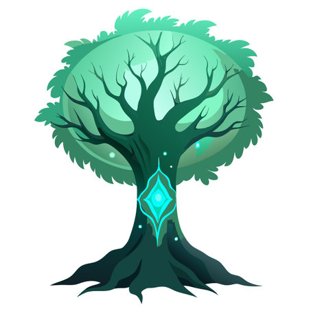 Designed Vector Tree: Moonlight Shadow Mysteryのイラスト素材