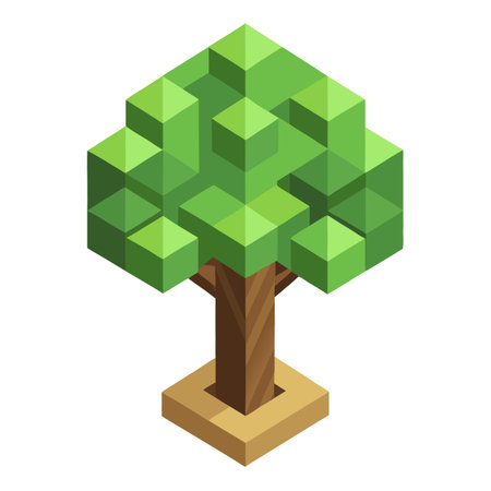 Abstract pixel art tree representing digital growth and innovationのイラスト素材