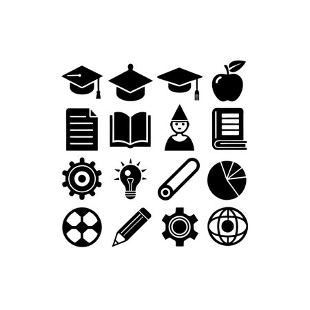 Education and Learning Icon Set Collection Vector for UI Documents Websites and Mobile Applicationsのイラスト素材