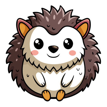 Sweet cartoon hedgehog forming a round shape by rolling up vector artのイラスト素材