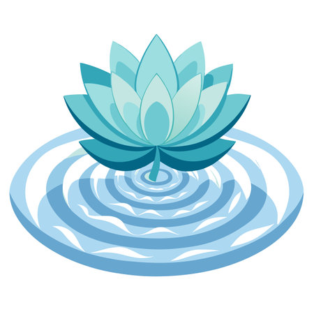 Modern ripple effect blossom showcasing its subtle wave motion in vector illustrationのイラスト素材