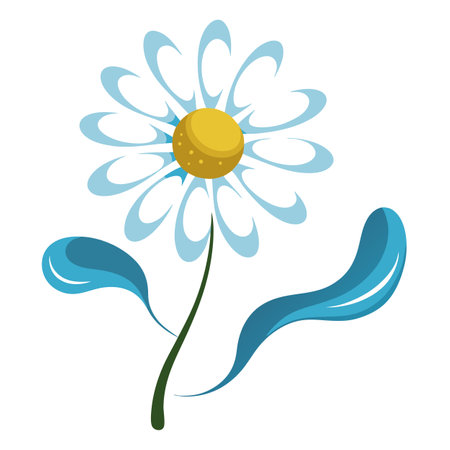 Modern ripple petal daisy showcasing its wavy motion in vector art designのイラスト素材