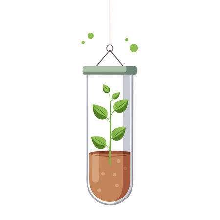 Hanging Test Tube Planter With Tiny Sprouts Insideのイラスト素材