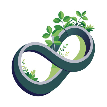 Creative Infinity Loop Planter With Endless Greeneryのイラスト素材
