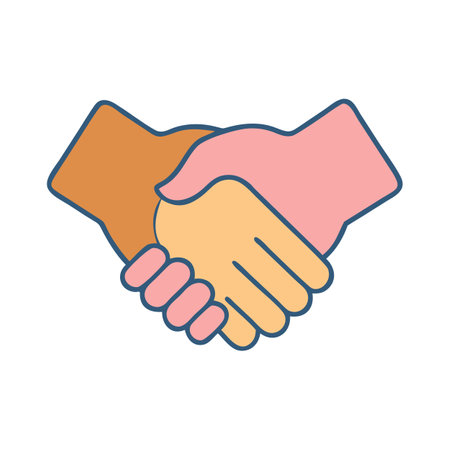 Flat style Handshake and Partnership Icon vector illustration for User Interface documents websites and mobile applicationsのイラスト素材