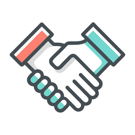 Flat style Handshake and Partnership Icon vector illustration for User Interface documents websites and mobile applicationsのイラスト素材