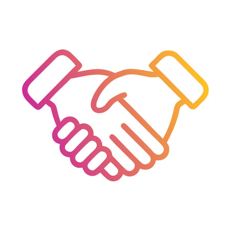 Flat style Handshake and Partnership Icon vector illustration for User Interface documents websites and mobile applicationsのイラスト素材