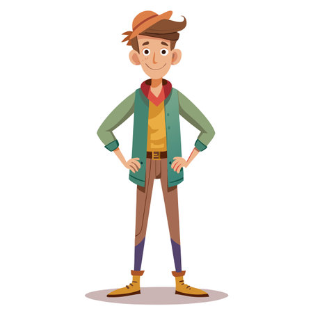 Artistic fashion designer character a full body cartoon with sketchpad illustration design styleのイラスト素材