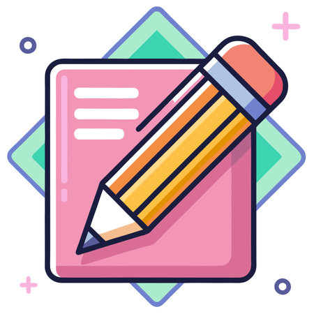 Flat style Pencil Icon vector illustration for User Interface documents websites and mobile applicationsのイラスト素材