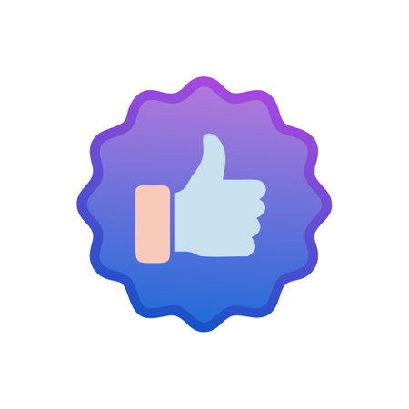 Flat style Thumbs Up Like Icon vector illustration for User Interface documents websites and mobile...