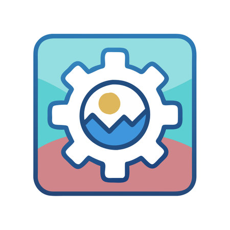Flat style Setting Gear Icon vector illustration for User Interface documents websites and mobile...
