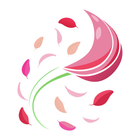 Abstract Floral Design with Petals - Vector Illustration on White Backgroundのイラスト素材