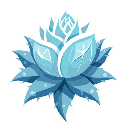 Abstract Blue Flower with Pointed Petals Illustration on White Backgroundのイラスト素材