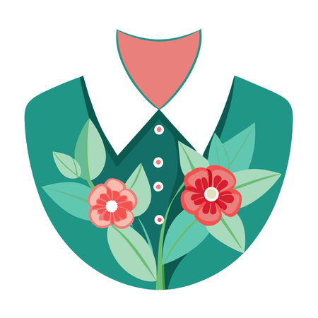 Floral Formal Wear Illustration: A Modern Twist on Business Attireのイラスト素材