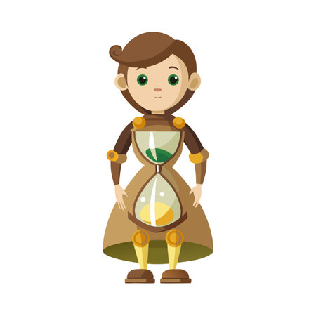 Girl in Sand Timer Costume: A Creative and Educational Illustrationのイラスト素材