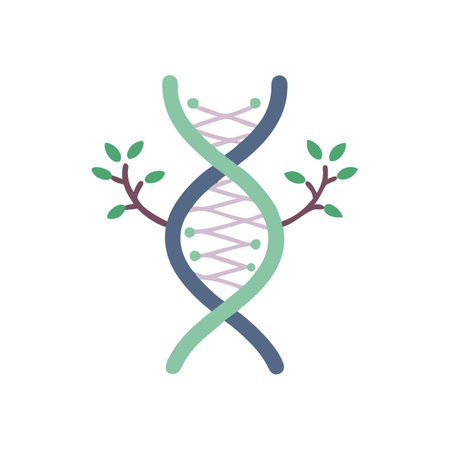 DNA and Nature: Conceptual image of genetic health, science, and the environment.のイラスト素材