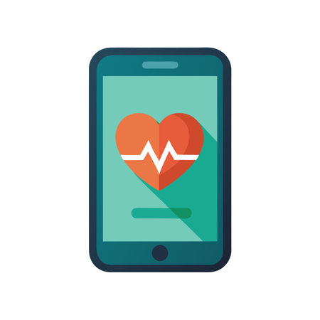 Heart Rate Monitor App on Smartphone for Health and Wellnessのイラスト素材