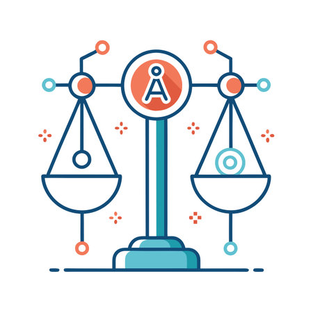 Modern Scales Icon: Fairness, Equality, and the Law Abstractly Representedのイラスト素材