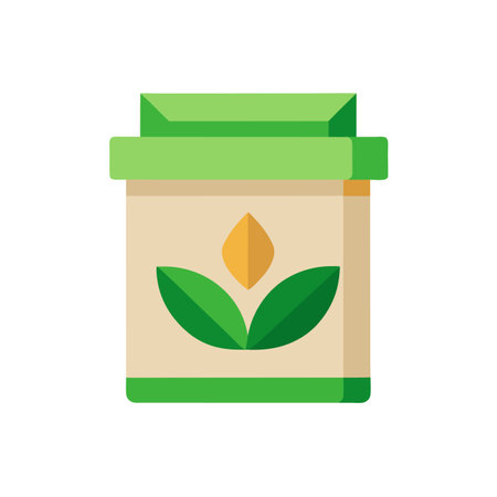 Herbal Supplement Bottle Icon, Natural Remedy, Alternative Medicine, Green and Goldのイラスト素材