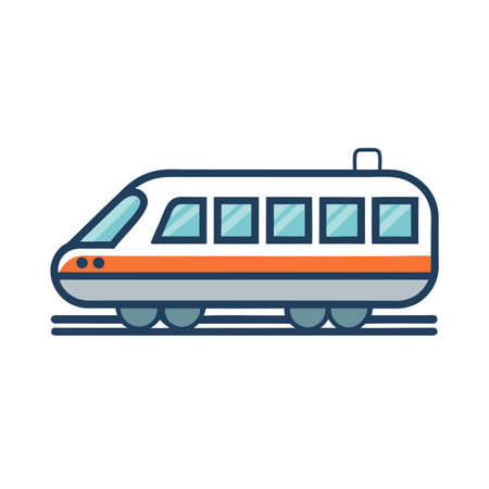 Modern Train Vector Illustration: Transportation, Travel, and Railway Icon
