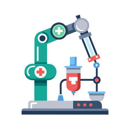 Medical Robot Arm Automating Research and Healthcare Processes in a Clean Designのイラスト素材