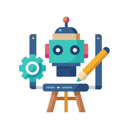 Robot Design Concept: AI, Automation, Engineering, and Creative Process Illustrationのイラスト素材