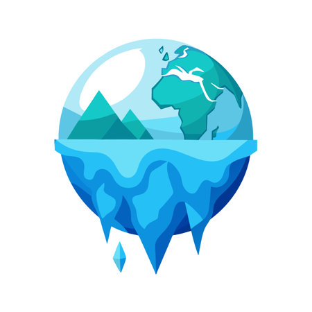 Melting Earth Illustration: Global Warming, Climate Change, and Environmental Impact Iconのイラスト素材