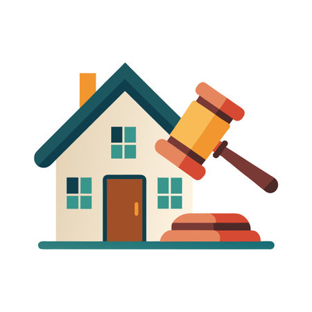 House Auction Vector Illustration, Real Estate Law, Foreclosure Concept Designのイラスト素材