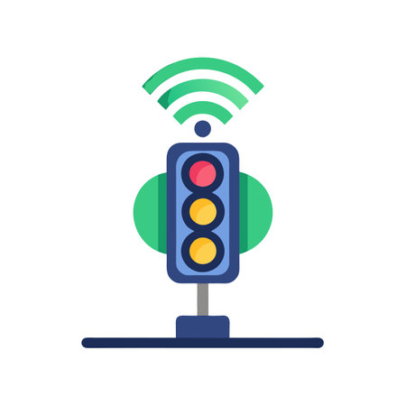 Smart Traffic Light: Connected Infrastructure for Efficient City Traffic Controlのイラスト素材