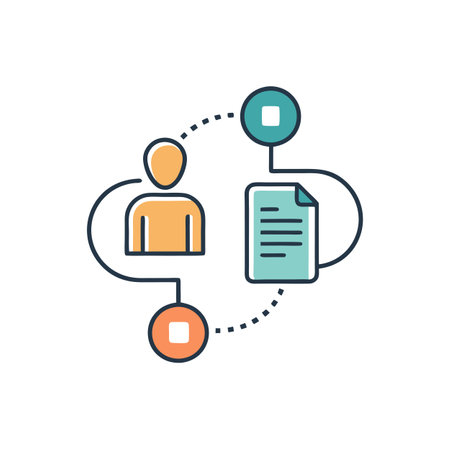 Workflow Icon with User, Document, and Process Steps, Illustrationのイラスト素材