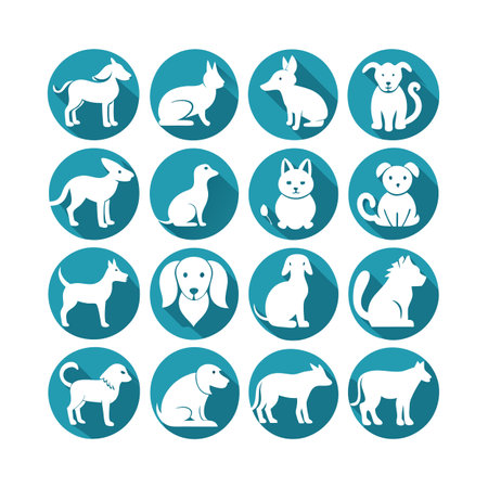 Set of dog icons. Flat design. Vector illustration. EPS10のイラスト素材