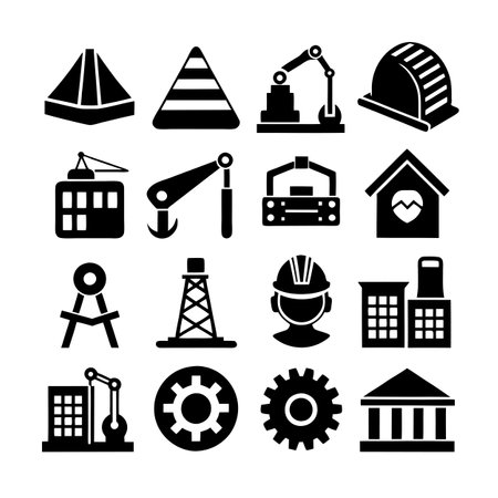 Construction and Engineering Icon Set Collection Vector for UI Documents Websites and Mobile Applicationsのイラスト素材