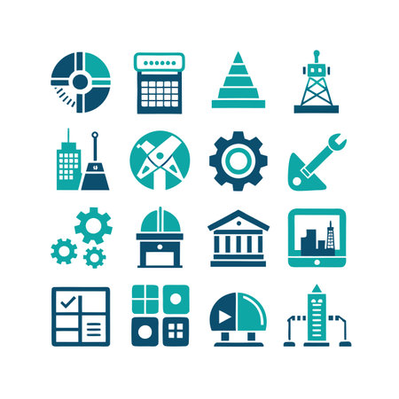 Construction and Engineering Icon Set Collection Vector for UI Documents Websites and Mobile Applicationsのイラスト素材