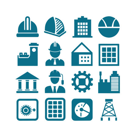 Construction and Engineering Icon Set Collection Vector for UI Documents Websites and Mobile Applicationsのイラスト素材