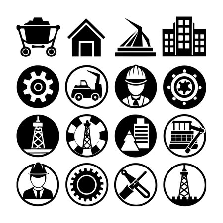 Construction and Engineering Icon Set Collection Vector for UI Documents Websites and Mobile Applicationsのイラスト素材