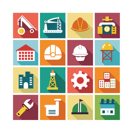 Construction and Engineering Icon Set Collection Vector for UI Documents Websites and Mobile Applicationsのイラスト素材