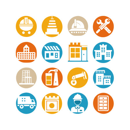 Construction and Engineering Icon Set Collection Vector for UI Documents Websites and Mobile Applicationsのイラスト素材