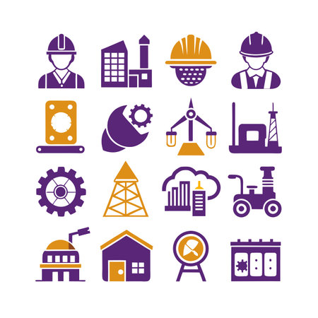 Construction and Engineering Icon Set Collection Vector for UI Documents Websites and Mobile Applicationsのイラスト素材
