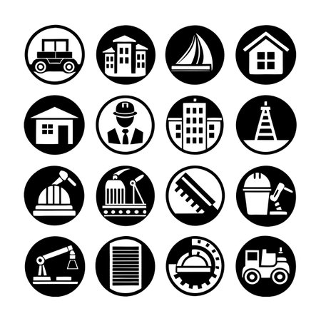 Construction and Engineering Icon Set Collection Vector for UI Documents Websites and Mobile Applicationsのイラスト素材